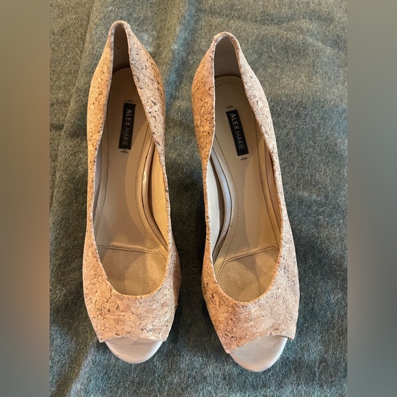 Alex Marie Cork Peep Toe Pumps - Picture 1 of 6
